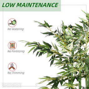 HOMCOM Sztuczny bambus 180 cm roślina dekoracyjna realistyczny wygląd łatwa pielęgnacja do domu zielony | Aosom PL