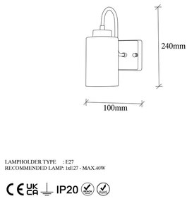 Czarno-biały kinkiet ø 10 cm Duzsuz – Opviq lights