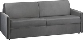 Kanapa 4-osobowa rozkładana z weluru CALIFE - Kolor antracytowy - Łóżko 160  cm - Materac 14 cm