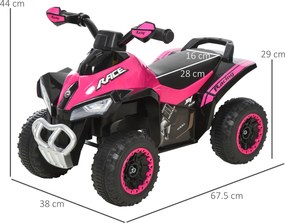 HOMCOM Jeździk dzieci pchacz samochód dziecięcy stopami odpychanie się światło muzyka różowy