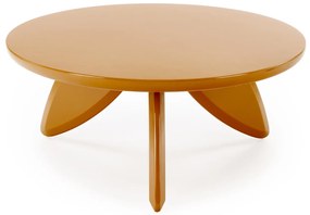 SORAYA 2 Ława Stolik kawowy Musztardowy Okrągła Designerska fi.80cm