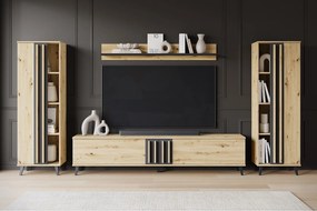 MINIO go for it, Meblościanka HURON I dąb artisan/czarny