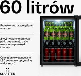 Klarstein Beersafe 64cm 60L Lodówka na Napoje Srebrny
