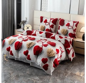 PrzytulneMieszkanie.pl PrzytulneMieszkanie.pl Pościel z mikropluszu VELHEART czerwona Rozmiar pościeli: 70 x 80 cm | 140 x 200 cm