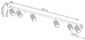 Biała lampa sufitowa 6,5x117 cm Gleam – Nice Lamps