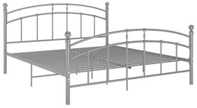 Szare metalowe łóżko małżeńskie 180x200 cm - Serafi