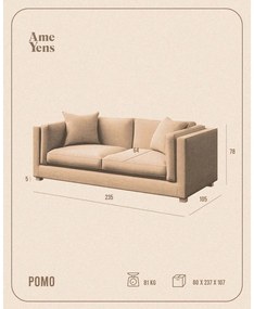 Szara sofa 235 cm Pomo – Ame Yens