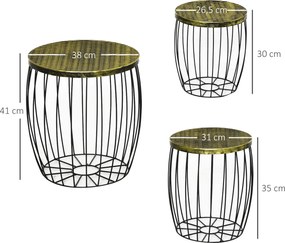 Outsunny stoliki metalowe 38 cm x 38 cm x 41 cm