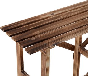 Outsunny regał na rośliny półka na kwiaty regał na kwiaty półka na rośliny stojak na kwiaty 3 stopnie drewno jodłowe kolor ciemnobrązowy 100 x 80 x 80 cm