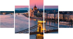 Obraz - Panorama miasta, Budapeszt, Węgry (125x70 cm)