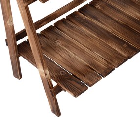 Outsunny Regał na Rośliny Ciemnobrązowy 80x37x93cm | Aosom PL