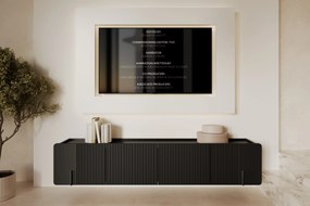 Szafka RTV wisząca Malmi 200 cm - czarny mat / czarny
