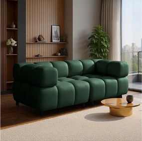Nowoczesna zielona sofa 3-osobowa z weluru z wzorem bąbelkowym - TONDO 192 cm