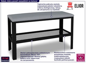 Nowoczesne siedzisko z półką na buty czarny + szary - Nakari 4X