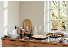 Młynek do przypraw z drewna dębowego z białym porcelanowym detalem Kähler Design Hammershoi, wys. 17,5 cm