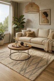 Kremowy nowoczesny dywan w poziome pasy Z3-D51