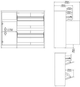 Uchylna szafka na buty w dekorze dębu w naturalnym kolorze 109x93x32 cm Naia – Tvilum