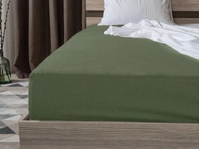 PrzytulneMieszkanie.pl Jersey prześcieradło EXCLUSIVE ciemnozielone 90 x 200 cm