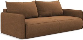 Kanapa 3-osobowa z funkcją spania - z tkaniny strukturalnej - terakota - NANEA