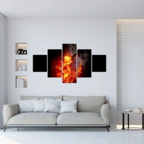 Obraz - Róże w ogniu (125x70 cm)