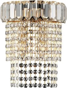 Kinkiet Vladimir 2-punktowy z żelaza i złoconego mosiądzu z kryształkami .22 P.14 BL263-AP2-OR