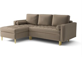 Narożnik lewy rozkładany Monza 246x172 cm z funkcją spania - brązowy Monolith 15