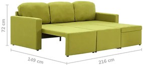 Rozkładana sofa modułowa zielona - Odi 4Q