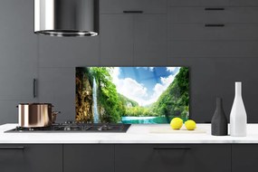 Szkło do Kuchni na Ścianę Harmonijny Krajobraz Alpejski