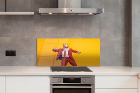 Szklany Panel Elegancja w Garniturze w Kratę