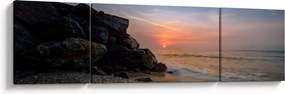 Obraz zachodu słońca na plaży (170x50 cm)
