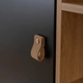 Komoda Trzydrzwiowa VEDDE 100 cm Czarna Loftowa