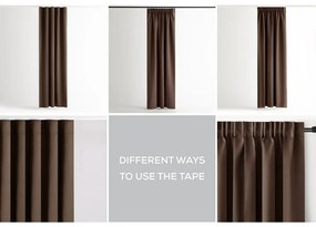 Restilo Zasłona Oxford Pleat ciemnobrązowy, 140 x 245 cm