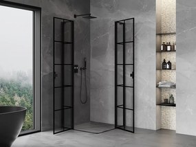 Mexen Mist L Duo kabina prysznicowa uchylna 120 x 120 cm, czarna kratka, czarna - 8A4L-120L-120P-70-77
