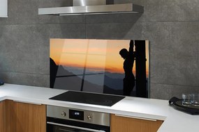 Szklany Panel Ukrzyżowanie o Zachodzie Słońca