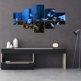 Obraz niebieskich motyli (125x70 cm)