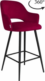 Hoker obrotowy 360° krzesło barowe Milano noga metalowa czarna MG31