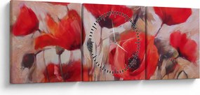 Obraz - Wilcze maki (z zegarem) (90x30 cm)