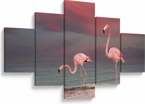 Obraz flamingów (125x70 cm)