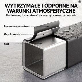 Outsunny Stojak na drewno 106 x 25 x 113 cm regał na drewno z pokrowcem 600D-Oxford rama stalowa do 250 kg Czarny | Aosom PL