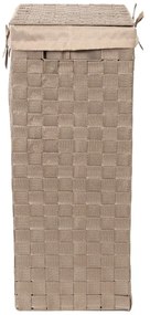 Brązowy kosz na pranie z pokrywką Compactor Laundry Basket Linen, wys. 60 cm