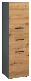 Wysoka wąska szafka łazienkowa w dekorze dębu 130x35 cm Malika – Støraa