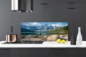 Szkło do Kuchni na Ścianę Górska Panorama Z Jeziorem