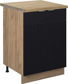 Szafki kuchenne czarne paski 60x60x82 fame-line