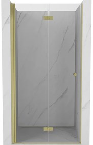 Mexen Mist-F drzwi prysznicowe składane lewe 60 cm, transparent, złote szczotkowane - 8A6-060-000-55-00-L