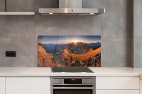 Panel szklany do Kuchni Szkarłatny Zachód w Alpach
