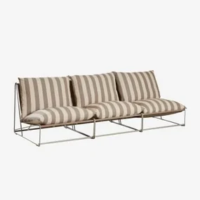 Amaro 3-częściowa Modułowa Sofa Ogrodowa Kremowa Tapioca - Mokka Brąz - Sklum