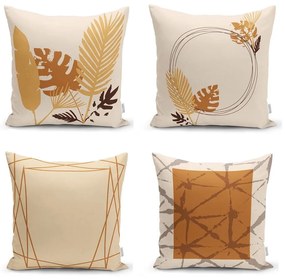 Pomarańczowo-beżowe poszewki na poduszki zestaw 4 szt. 43x43 cm – Minimalist Cushion Covers