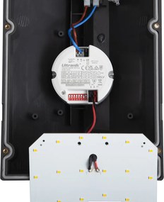 Nowoczesna lampa ścienna zewnętrzna ciemnoszara z LED IP65 z czujnikiem ruchu - Marek