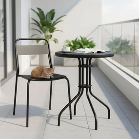Stolik ogrodowy, balkonowy 60 cm Torello 070-1, czarny, okrągły