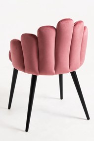 Zestaw 4 Krzese Hand Aksamitne Czarne Nogi